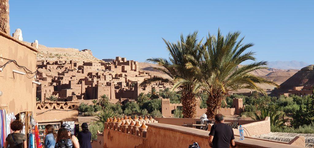 Panoramic view of Ait Ben Haddou kasbah