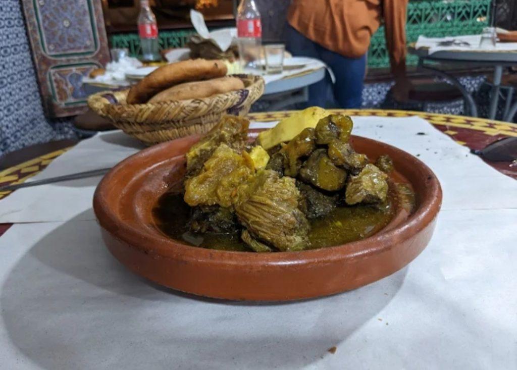 Traditional Moroccan tagine dish